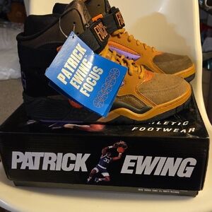 Patrick Ewing Focus Men’s Athletic Shoes — Brown / Purple / Black